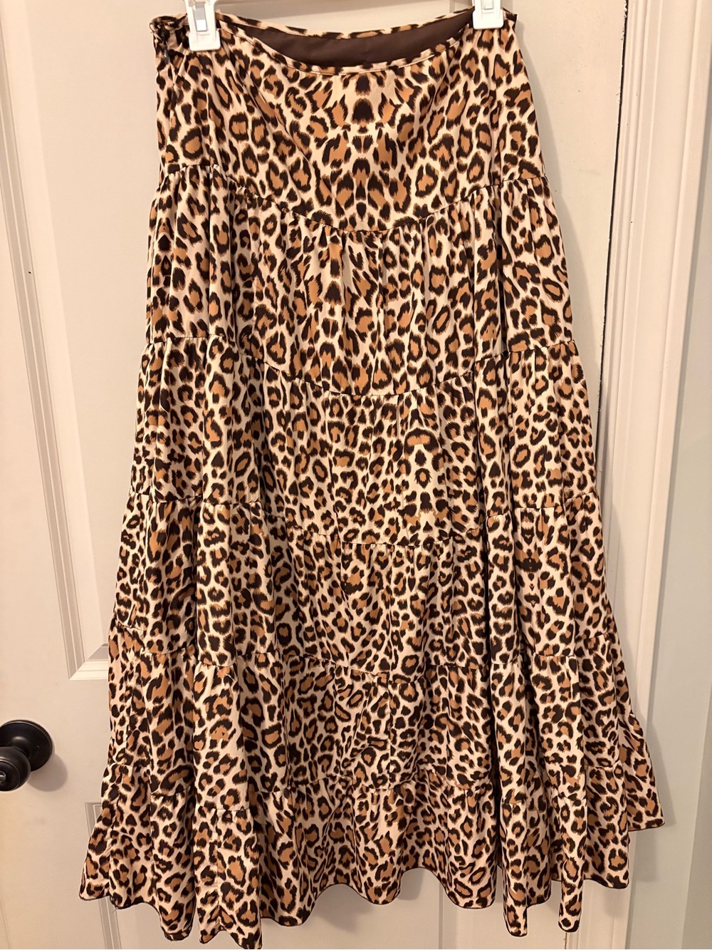 Leopard Tiered Maxi Skirt - Brown Animal Print